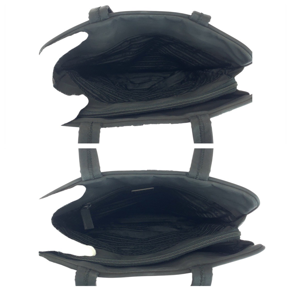 PRADA Tessuto Triangle Logo Plate Black Silver Hardware Nylon Tote Bag Handbag f thumbnail 4