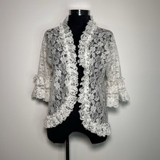 Vintage Dolores for Poirette Lace Ruffle Nylon Cover Top Union Made MPN 810