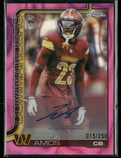 2025 Topps Chrome #RA-TA Trey Amos Chrome Rookie Autographs Pink Refractor #/250