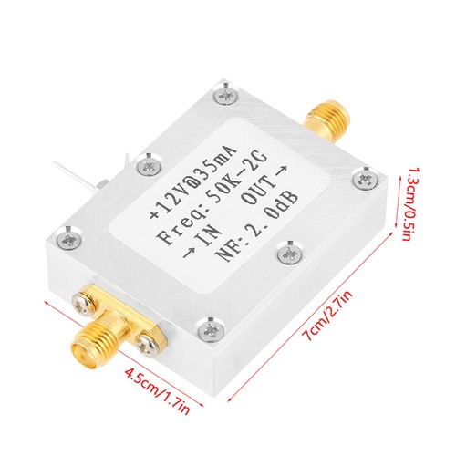 Amplificador de banda ancha 50K‐2GHZ LNA Amplificador 31dB Alta ganancia DC 9‐15V Accesorio✈ - Imagen 12 de 22