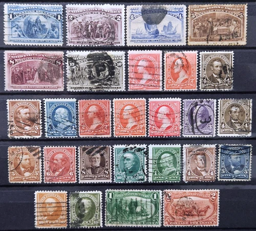US Stamp Collection 1893-1898 Lot of 27 Scott # 230/286 Used