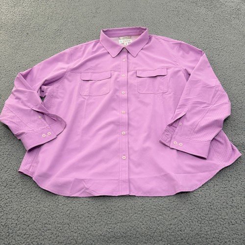 Coolibar Shirt Womens 2X Lilac Purple UPF 50+ Vented Long Sleeve Sun Hiking Top