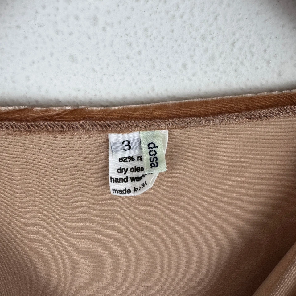 Dosa Silk-Blend Velvet Tunic Size 3 Copper Long Sleeves - Image 3 of 4