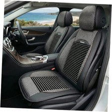 Beaded Car Seat Cover   Wooden Bead Massage Support with Black  2 Pack 