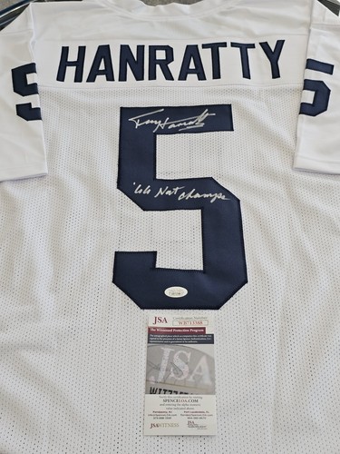 Terry Hanratty Autographed/Signed Jersey JSA COA White Custom Jersey - Picture 1 of 9