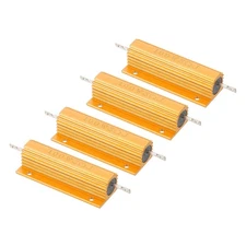 4Pcs 100W 3 Ohm Aluminum Shell Resistor Aluminum Housing Resistor Golden