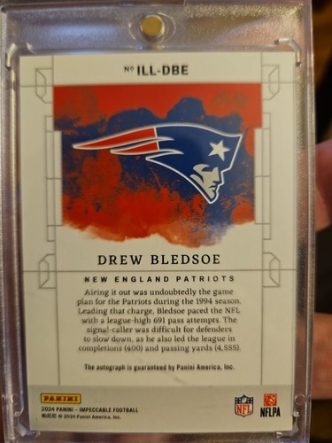 2024 Panini Impeccable - Illustrious Ink Drew Bledsoe #ILL-DBE /49 Patriots  - Bild 3 von 3