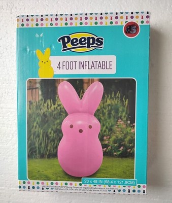 Peeps Inflatable Bunny 4 Foot Pink Peep Easter So Cute & Fun 4 Feet Tall