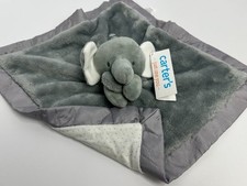 Carters Just One You Grey White Polka Dot Elephant Plush Baby Security Blanket