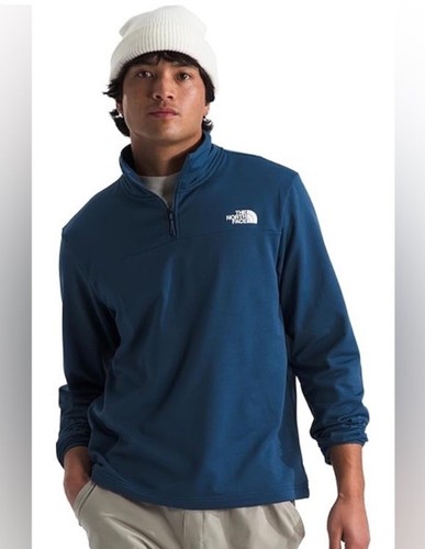 Herren The North Face Cedar Trail Grid Fleece 1/4 Zip Jacke Gr. XL blau NEU ETIKETT - Bild 1 von 6