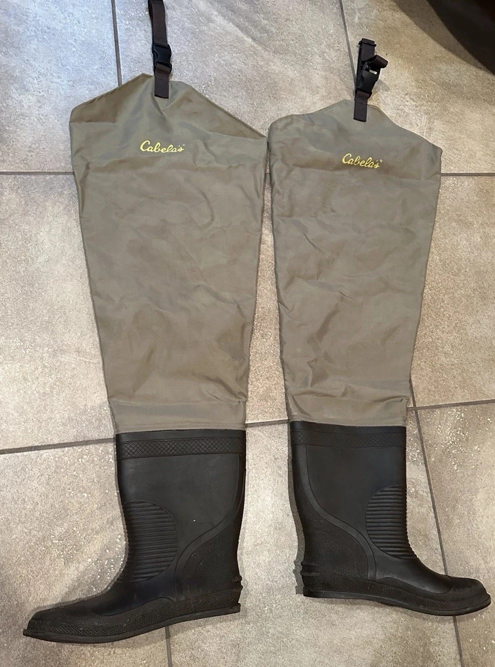 Cabela's Hip Waders Boots Rubber Soles - Mens Size 9 Set No 83-0088 Fishing