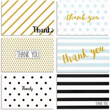 48 Pack Thank You Cards with Envelopes, All Occasion, Blank, 6 Designs, 4x6