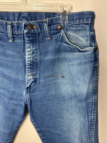 Vintage Wrangler Blue Jeans Mens 38x30 USA Made 13MWZ Cowboy Cut Cotton Denim - Picture 2 of 8