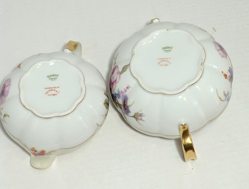 Gorgeous Antique Haviland Limoges Rose Flowers Creamer & Covered Sugar Bowl - Picture 2 of 6