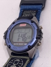 Vintage Coleman Night Sight Mens Blue Camping Watch New Battery
