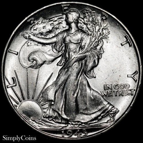 1943-D Walking Liberty Half Dollar BU Uncirculated Silver Coin US