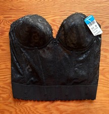 Vintage CARNIVAL Bustier Black Lace Size 34B Underwire Padded NWT