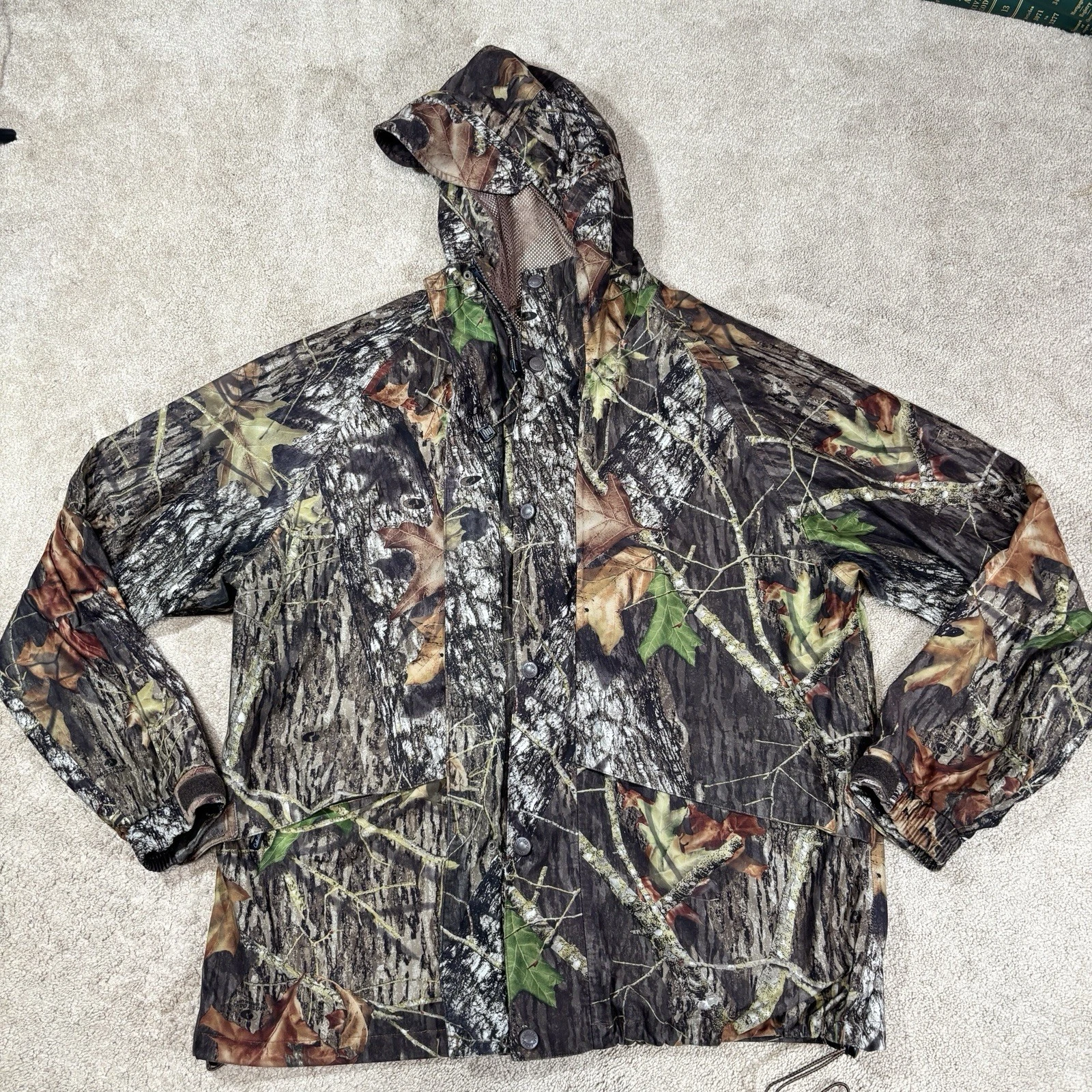 Cabelas Camo Hooded Jacket Mens XL Tall Mesh Lined Hunting Coat
