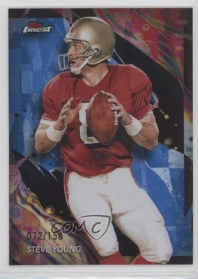 2024 Topps Finest Uncommon Blue Refractor 72/150 Steve Young #149 HOF 1js1
