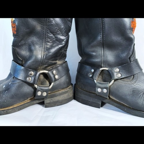 Harley Davidson Mens Black Leather Motorcycle Boots Size 10.5W Eagle D93216 - Picture 9 of 18