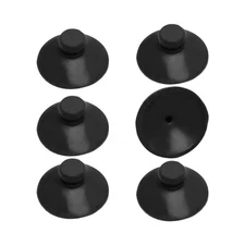 Household Wall Rubber Round Shaped Attachable Suction Cup Black 20mm Dia 6 PCS