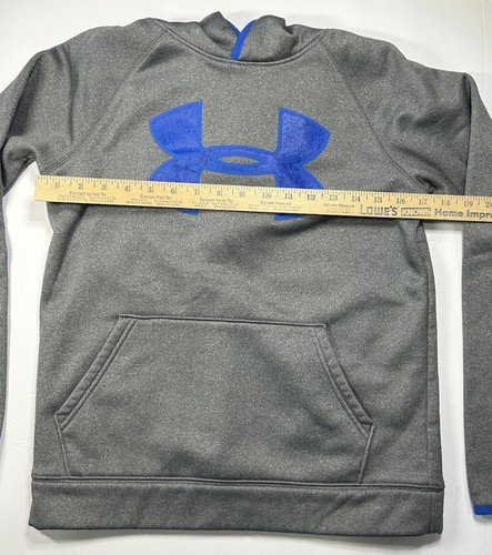 Under Armour Loose Fit Fleece Lined Hoodie Sweatshirt Size Youth Medium Gray - Picture 14 of 15