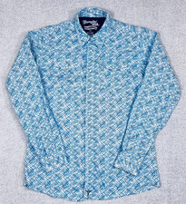 Wrangler 20X Competition Shirt Boys Youth XXL Pearl Snap Advanced Comfort Blue