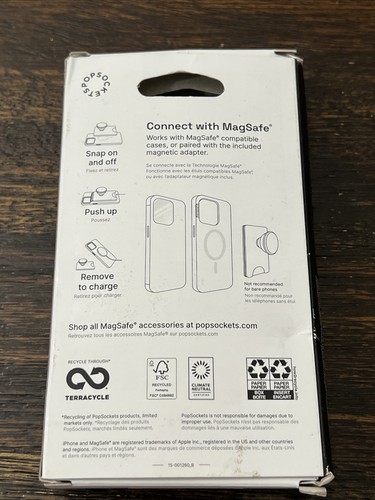 PopSockets Magnetic MagSafe PopWallet+ Phone Wallet/Grip iPhone Navy Blue OPENEW - Picture 5 of 5