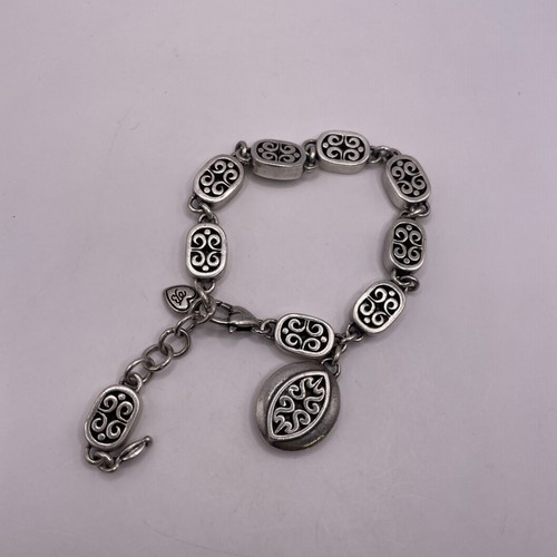 Brighton Silver Tone Chain Link Bracelet w/ Charm Pendant (36.53g) - Picture 7 of 12