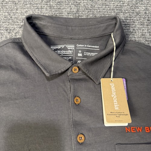 Patagonia Poloshirt Herren Large Grau Neu Belgien Baumwolle In Umbautasche - Bild 4 von 16