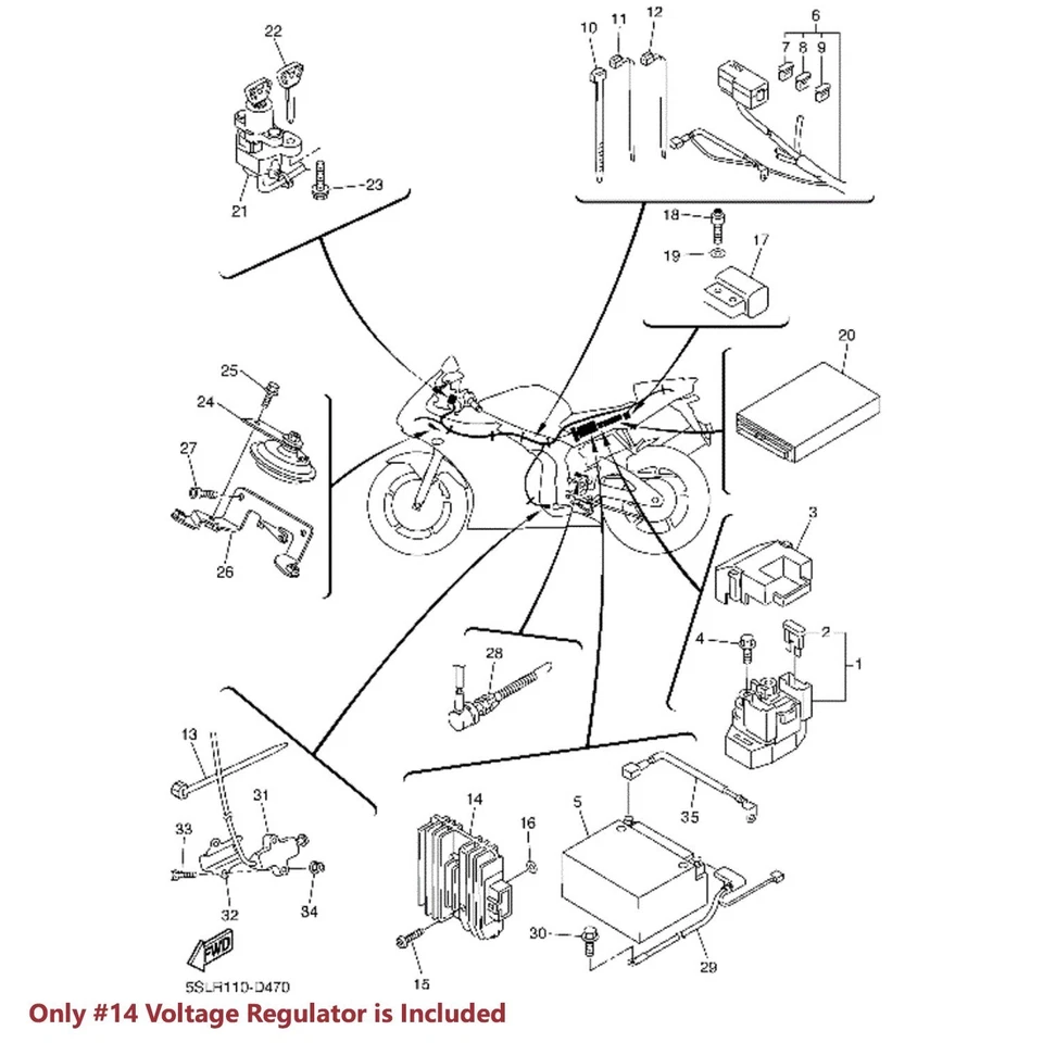 03-09 YAMAHA YZF-R6S/-05 R6 BOBINA MAGNÉTICA ESTATOR + REGULADOR DE VOLTAJE VR + CONJUNTO DE JUNTAS Foto 4 de 4