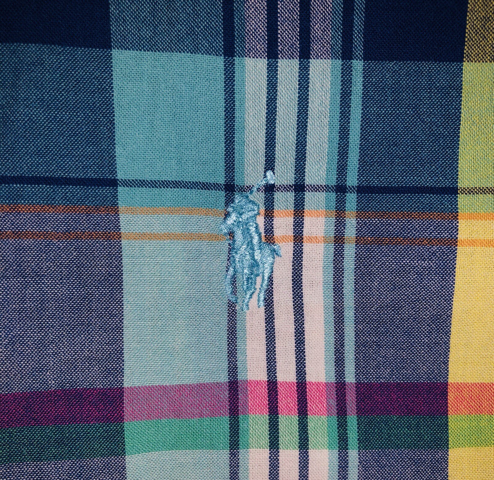 Polo Ralph Lauren camicia a quadri uomo bottoni pastello domenica preppy pony XXL 2XL