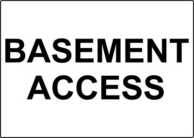 BASEMENT ACCESS | Laminated Vinyl Decal Sticker Label | eBay