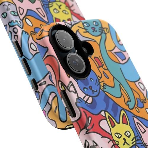 Trippy Cats Painting Phone Case for iPhone 17 16 15 14 13 12 11 X XR SE - 第 31/119 張圖片