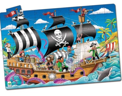 LEARNING JOURNEY Pirate Ship Glow In The Dark 100 Pc Floor Jigsaw Puzzle 113851