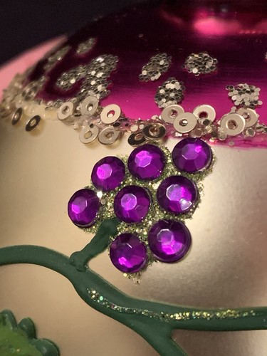 Adorno de Navidad de Mark Robert con joyas uvas vid vino temático difícil de encontrar - Imagen 6 de 14