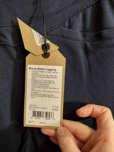 Prana Navy Blue Monte Baldo Ponte Knit High Leggings Small 27" Athletic Yoga - Picture 7 of 12