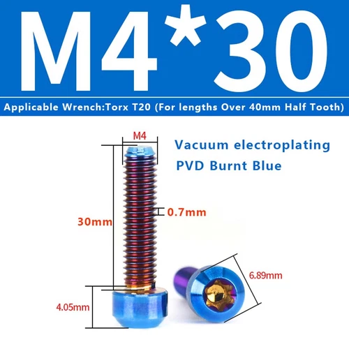 M4M5M6M8M10 Titanium Bolts Taper Cone Socket Head Motorcycle Modification Screws - Picture 56 of 205