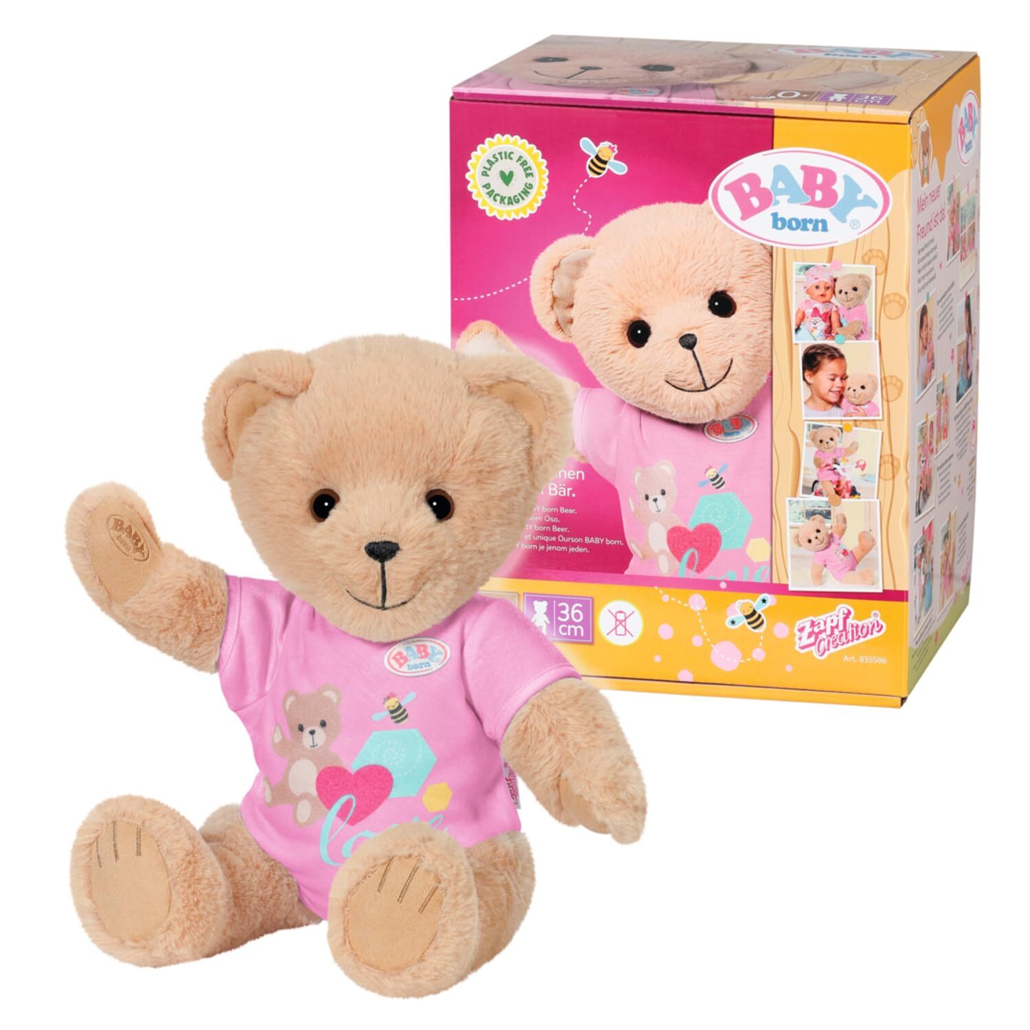 BABY born Bear Pink 835586 - 36cm Little Bear with Soft Stuffed Body - Includes