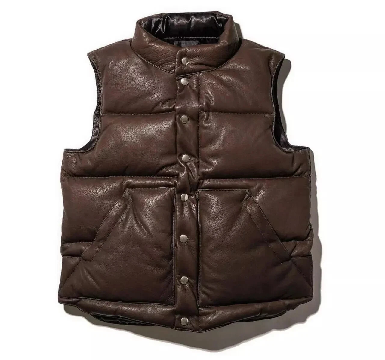 Men Leather Vest Lambskin Leather Puffer Vest Perfect Gift For Any Occasions