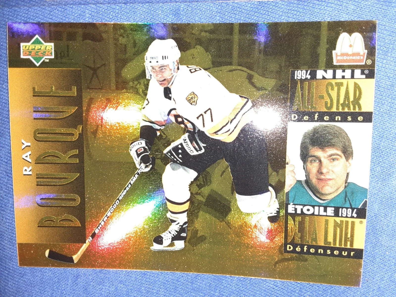 1994-95 Ray Bourque Upper Deck McDonalds Hockey Card #McD-05 Boston Bruins FOIL