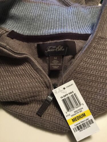 NEU NEU MIT ETIKETT Herren Tasso Elba Mokka Braun 1/4 Reißverschluss L/S Struktur Pullover Gr. Medium - Bild 3 von 4