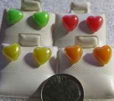 Children's Hearts Stainless Steel Stud Earrings Lot 5 Different Sets of 4 Colors