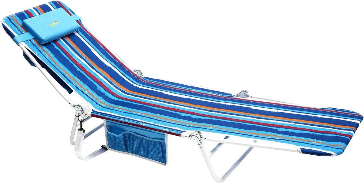 Sunnyfeel Beach Lounge Chair Reclining Beach Chairs 180 Degree