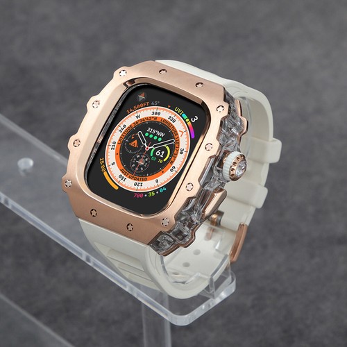 Kit Mod pour Apple Watch Ultra 2 49 mm 9876 45/44 mm boîtier acier bracelet bouton cristal - Photo 13 sur 59