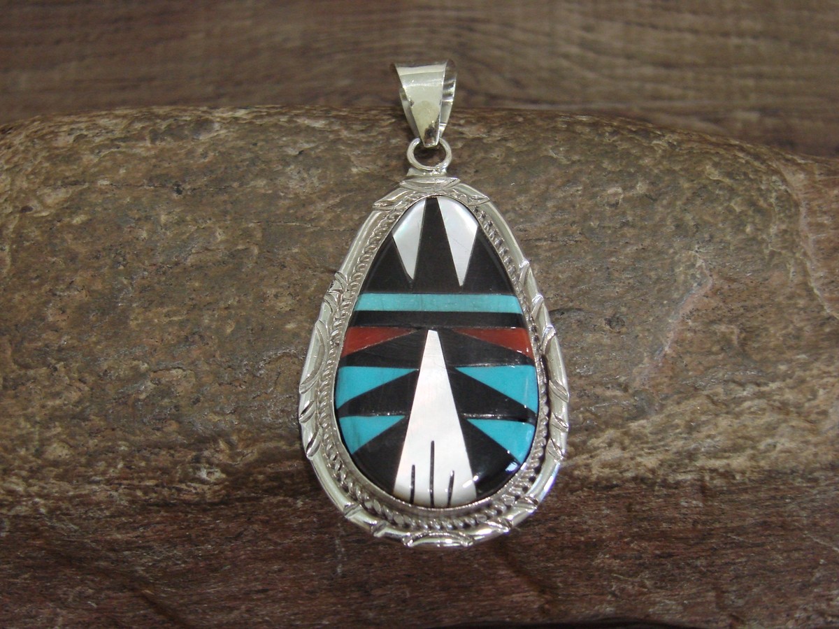Native American One Of The Most Intricate Triangle Inlay Turquoise Sterling Silver Bracelet Native American One Of The Most Intricate Triangle Inlay Turquoise Sterling Silver Bracelet