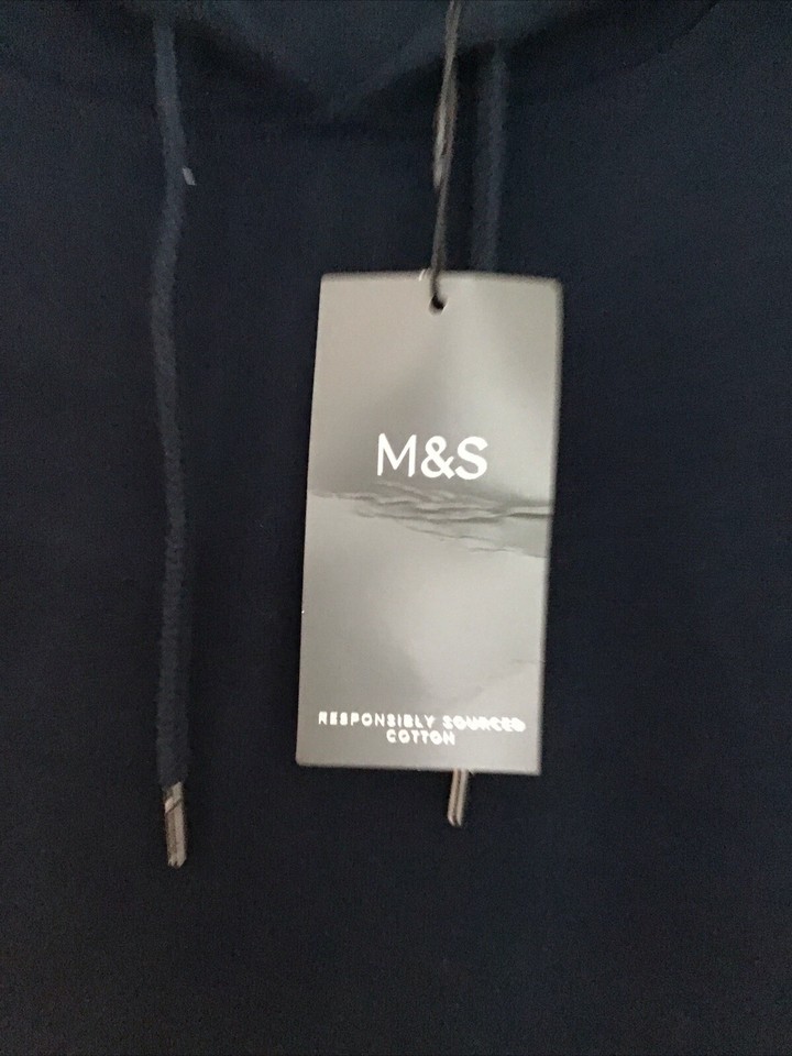 m&s mens hoodie size 3XL 5052 Chest reg length navy b.n.w.t eBay