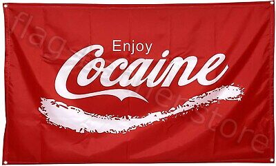 Enjoy Cocaine 3x5 Ft Flag Banner for College Dorm Frat or Man Cave