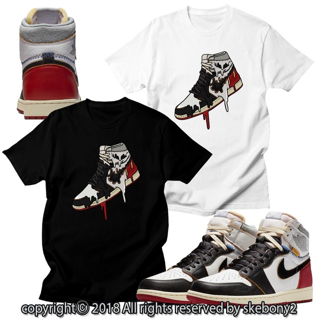 CUSTOM T SHIRT MATCHING STYLE OF AIR JORDAN 1 UNION LOS ANGELES JD 1-27-6 | eBay