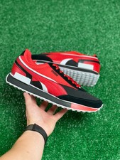 Size 7 5 Puma Future Rider Sprint Black High Risk Red Cleat For Sale Online Ebay